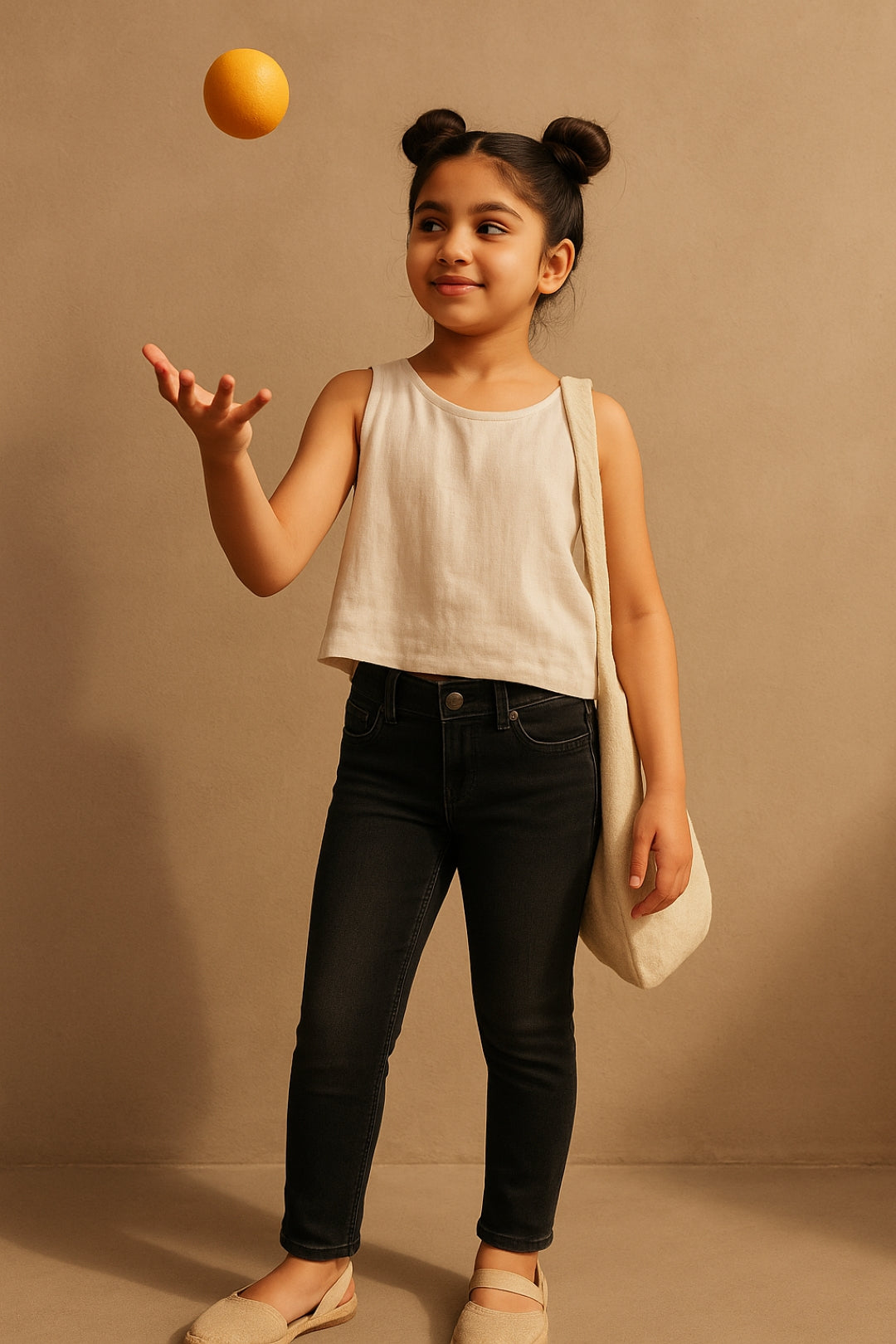 Girls Black Denim Jeans