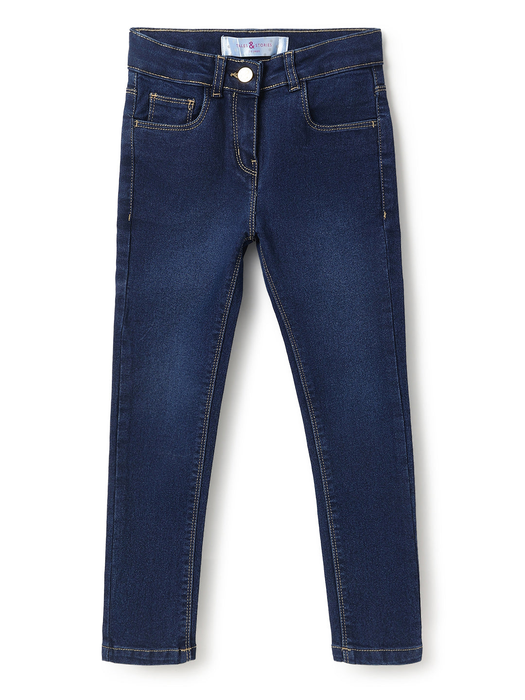 Girls Slim Fit Denim Blue Jeans