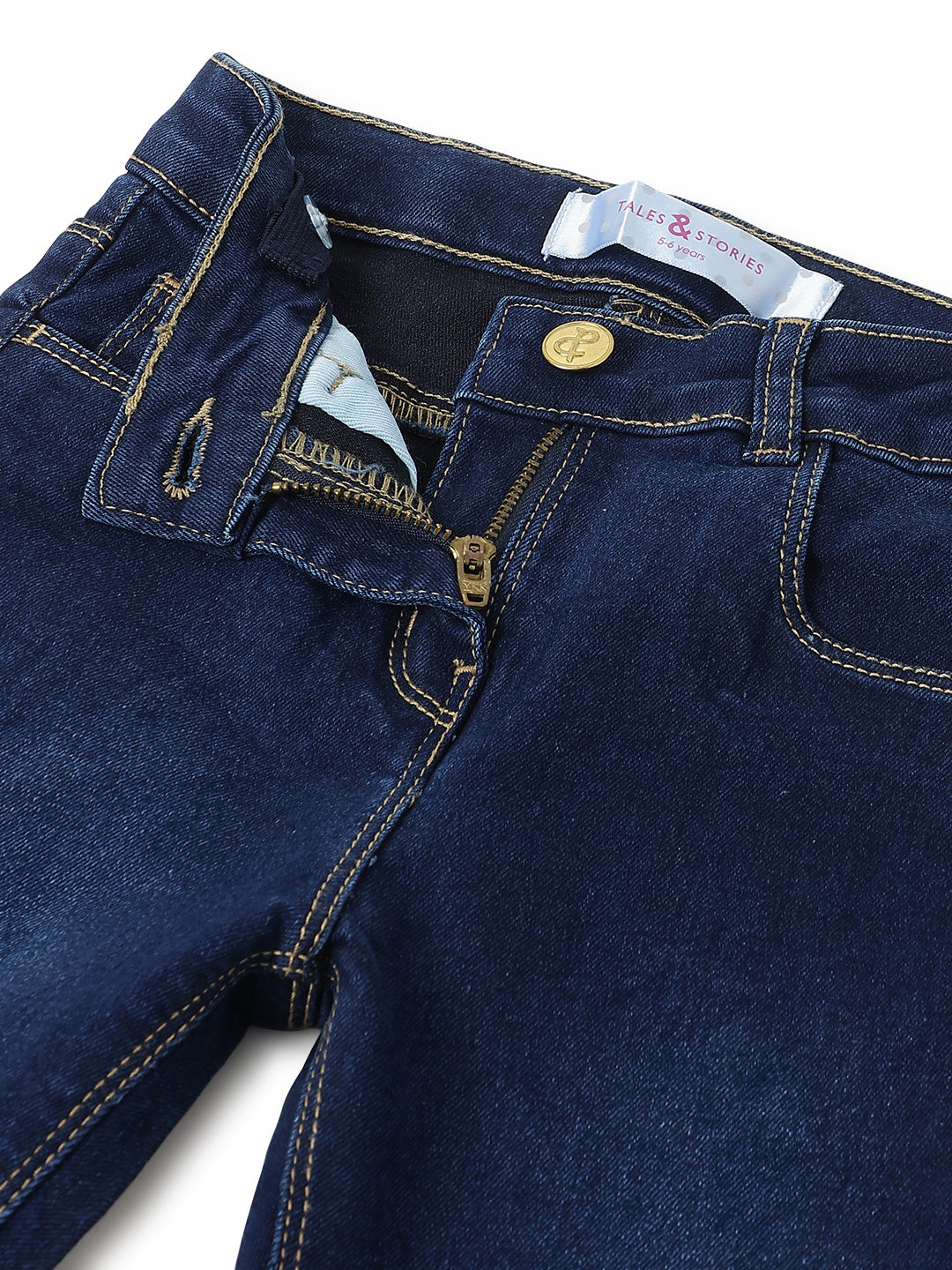 Girls Slim Fit Denim Blue Jeans