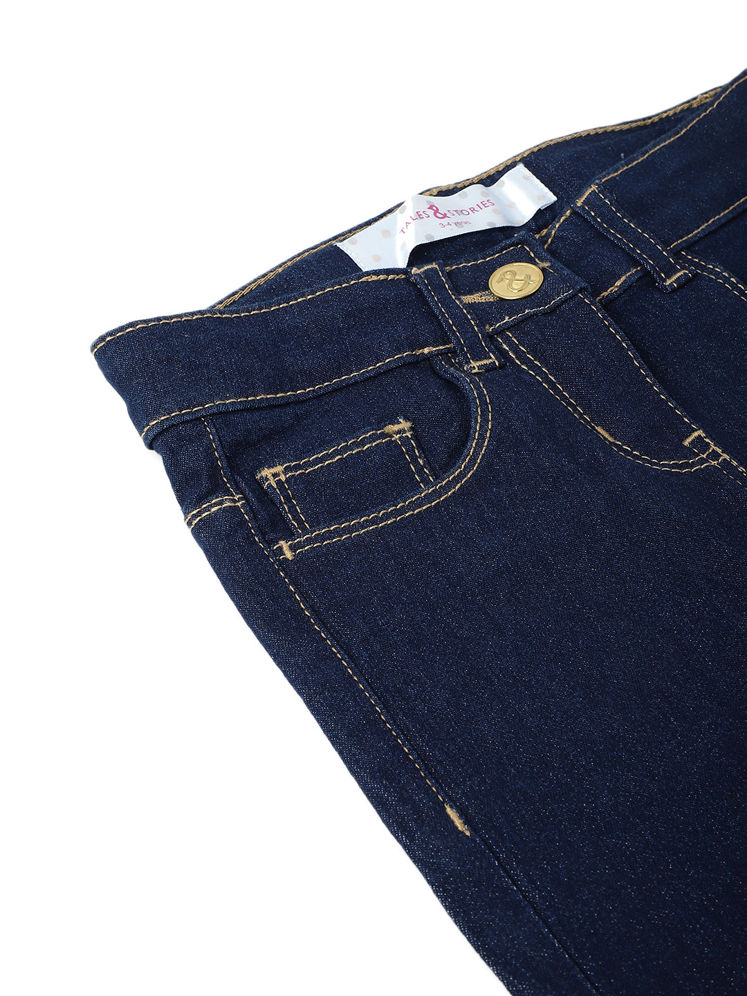 Girls Slim Fit Dark Blue Jeans