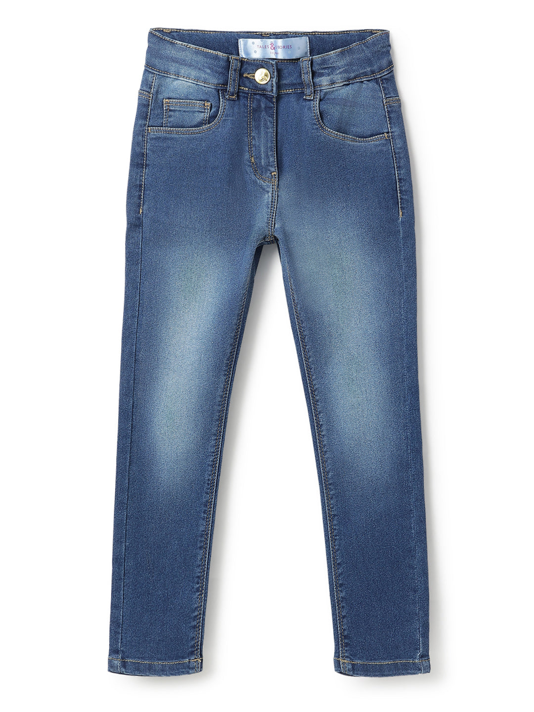 Girls Mid Blue Denim Jeans