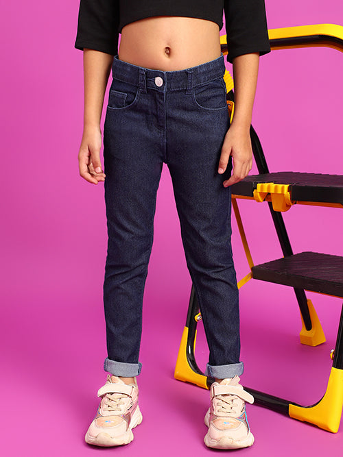 Girls Blue Slim Fit Jeans