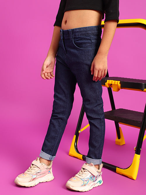 Girls Blue Slim Fit Jeans