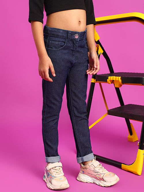 Girls Blue Slim Fit Jeans