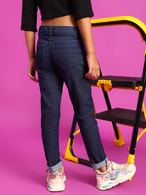 Girls Blue Slim Fit Jeans