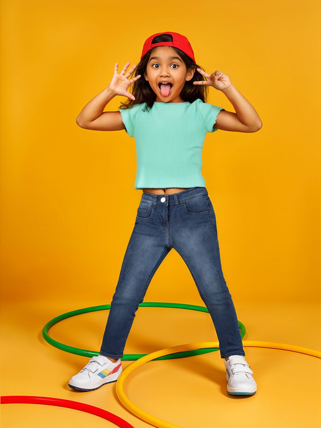 Girls Blue Slim Fit Stretchable Denim Jeans