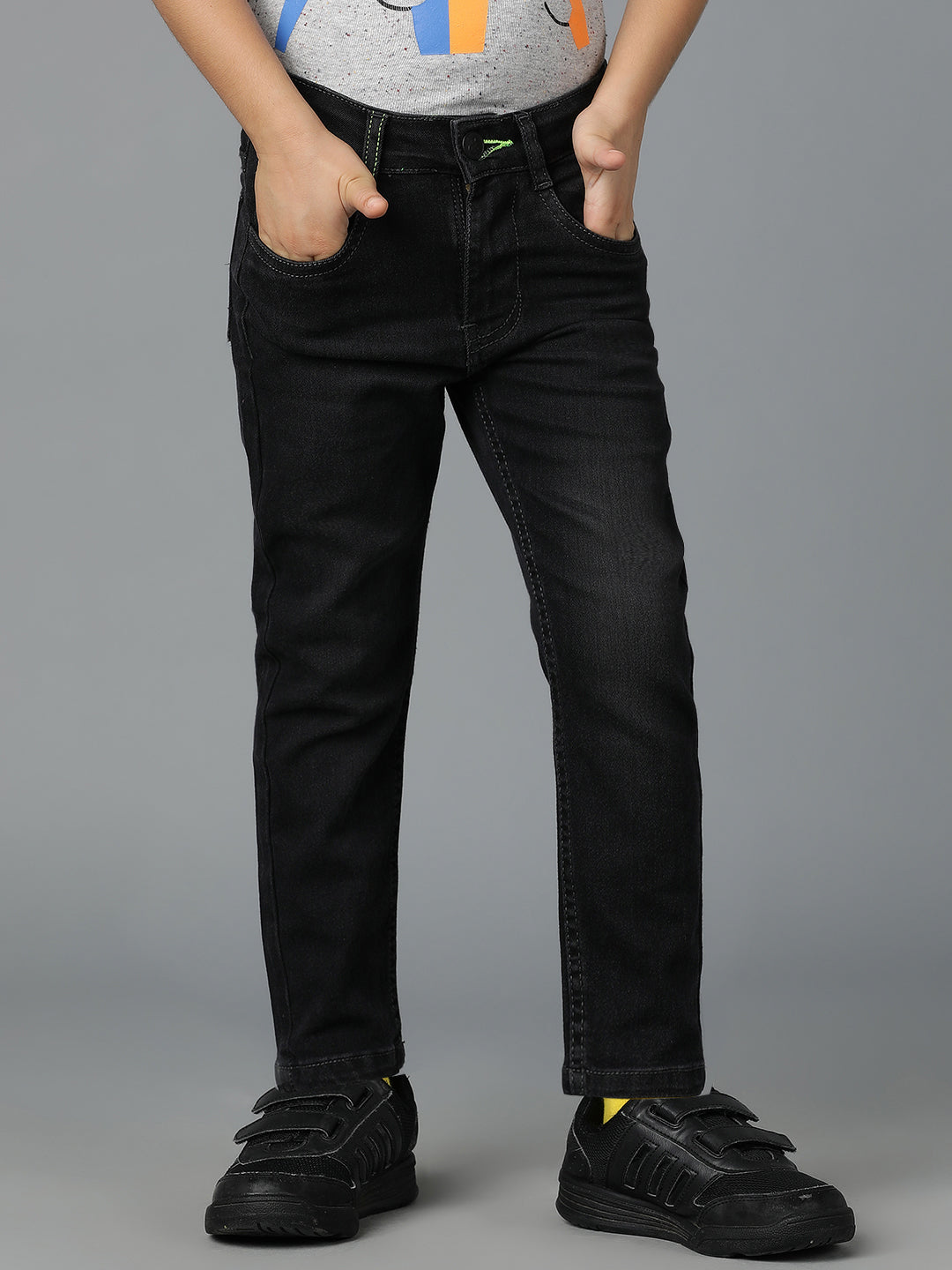Boys Slim Fit Stretchable Denim Lycra Jeans – Pack of 2 (Blue & Black)