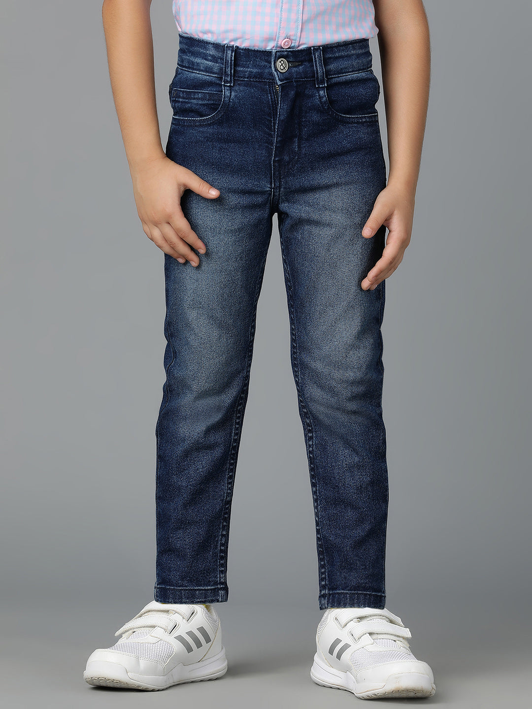 Boys Slim Fit Stretchable Denim Lycra Jeans – Pack of 2 (Blue & Black)