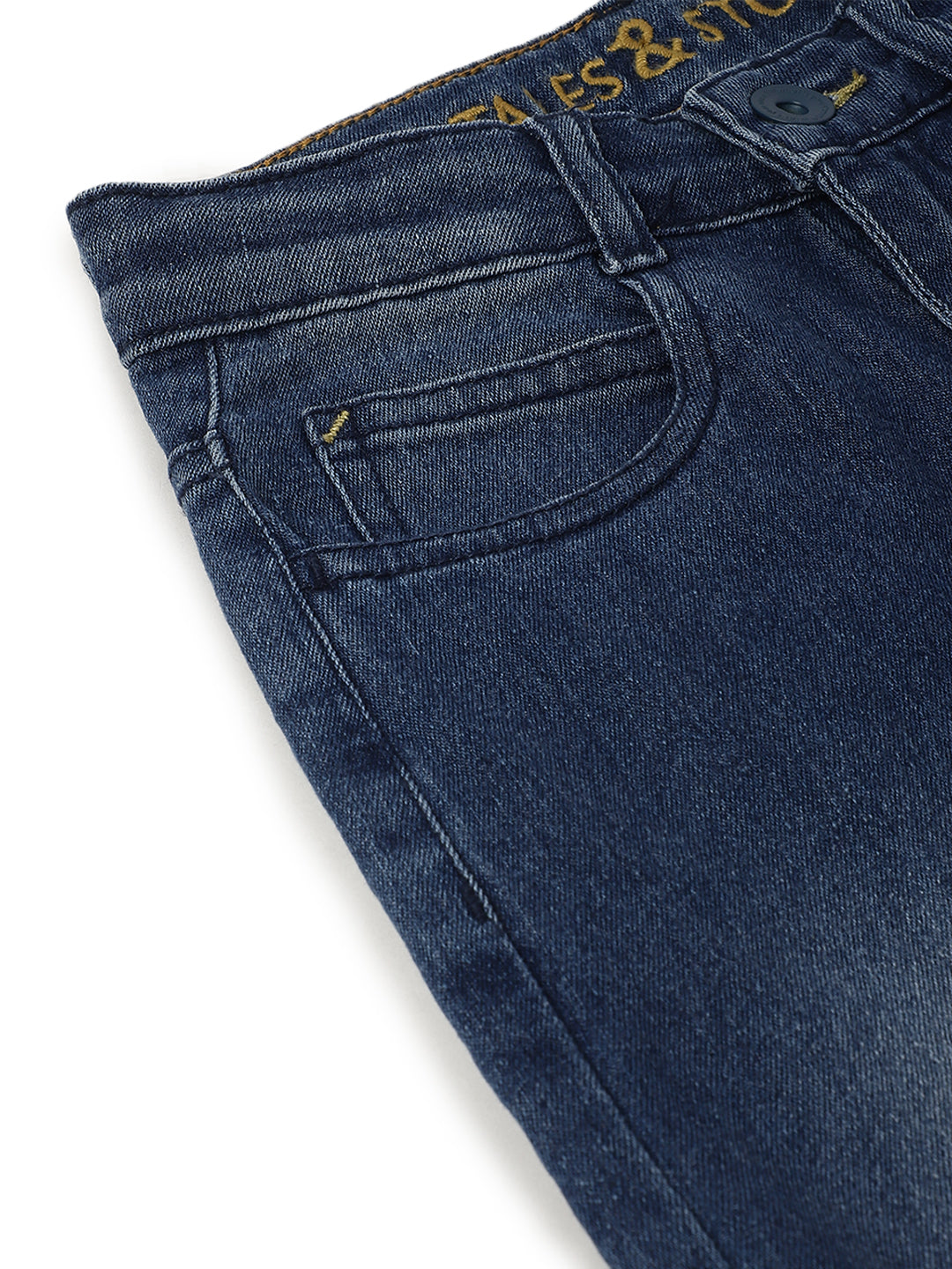 Boys Mid Blue Whisker Slim Fit Stretchable Denim Jeans