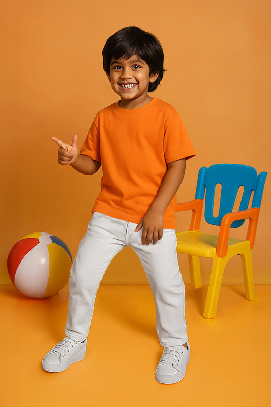 Boys White Denim Lycra Slim fit Jeans