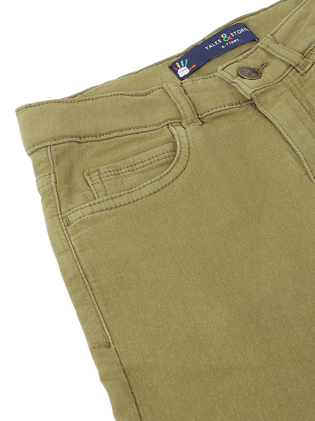 Boys Olive Cotton Trouser