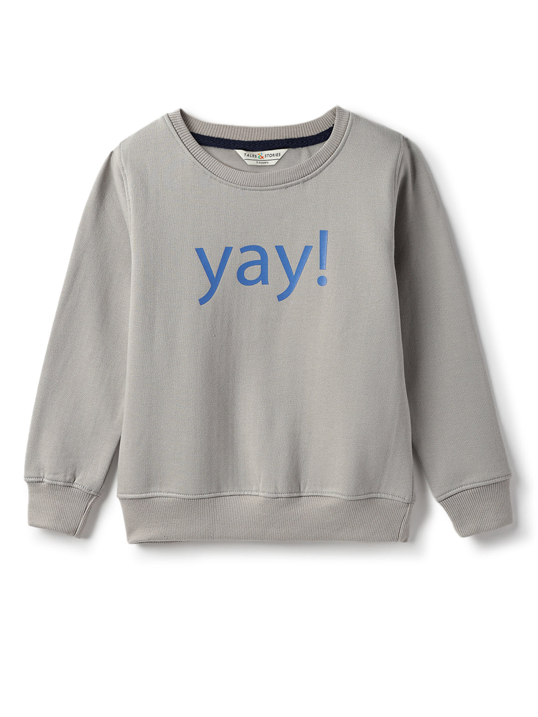 Boys Cotton Poly Grey Printed Sweatshirt