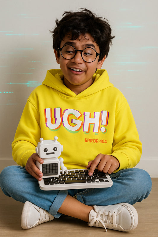 Girls Yellow Printed Sweatshirt