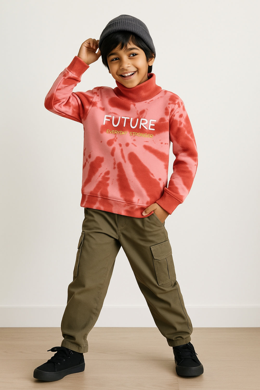 Boys Red Printed Sweatshirt