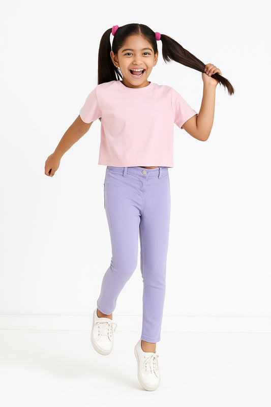 Girls Purple Skinny Fit Trouser