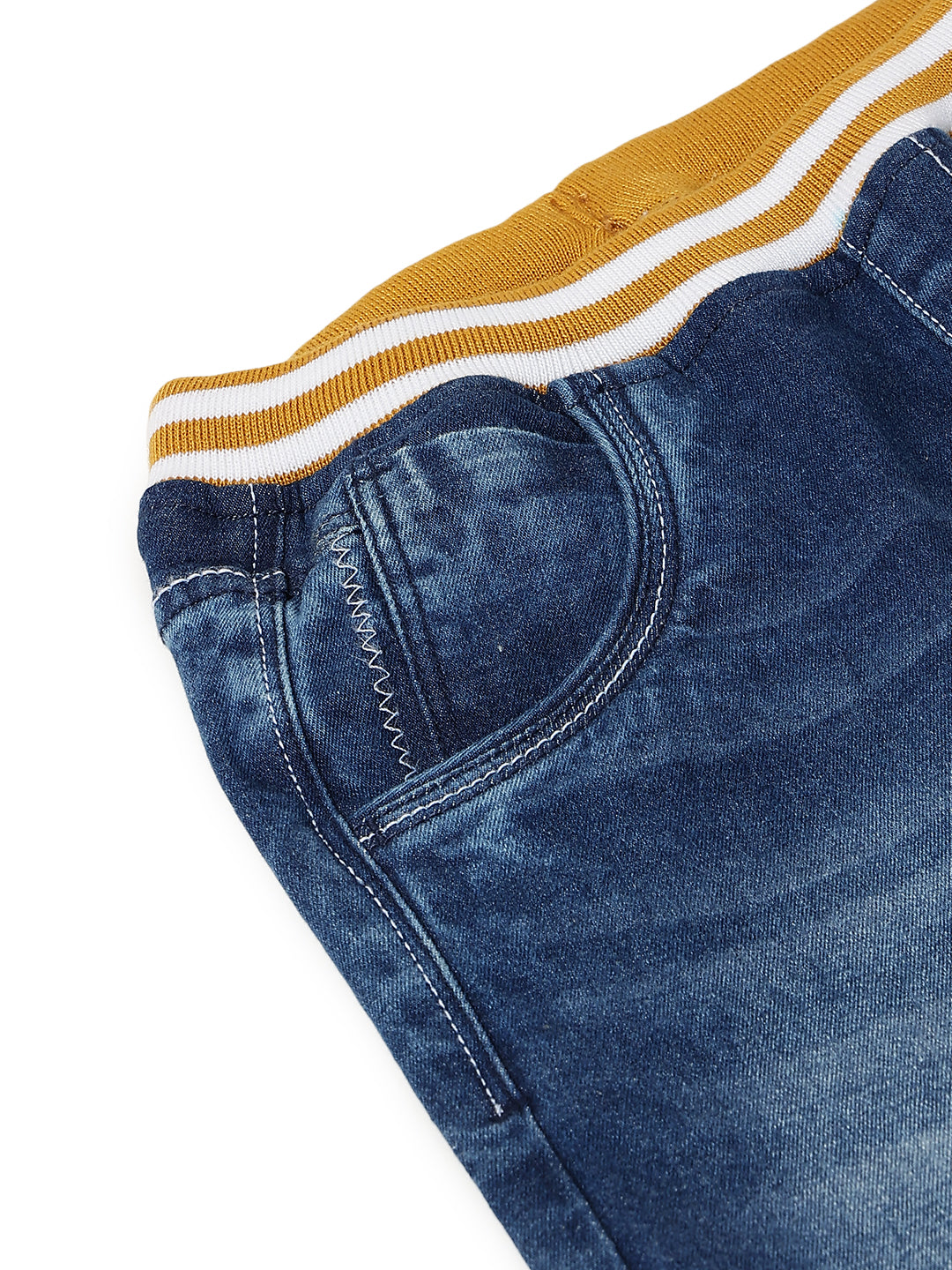 Boys Mid Blue Denim Casual Joggers