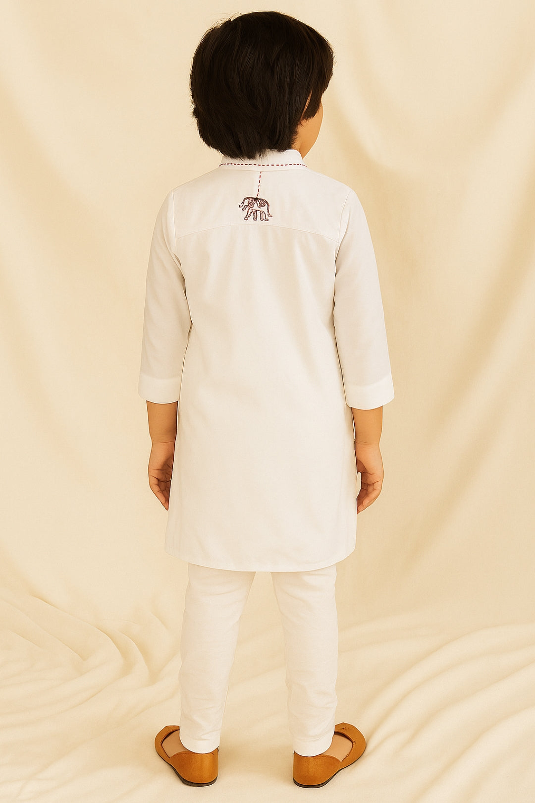 Boys White Cotton Kurta