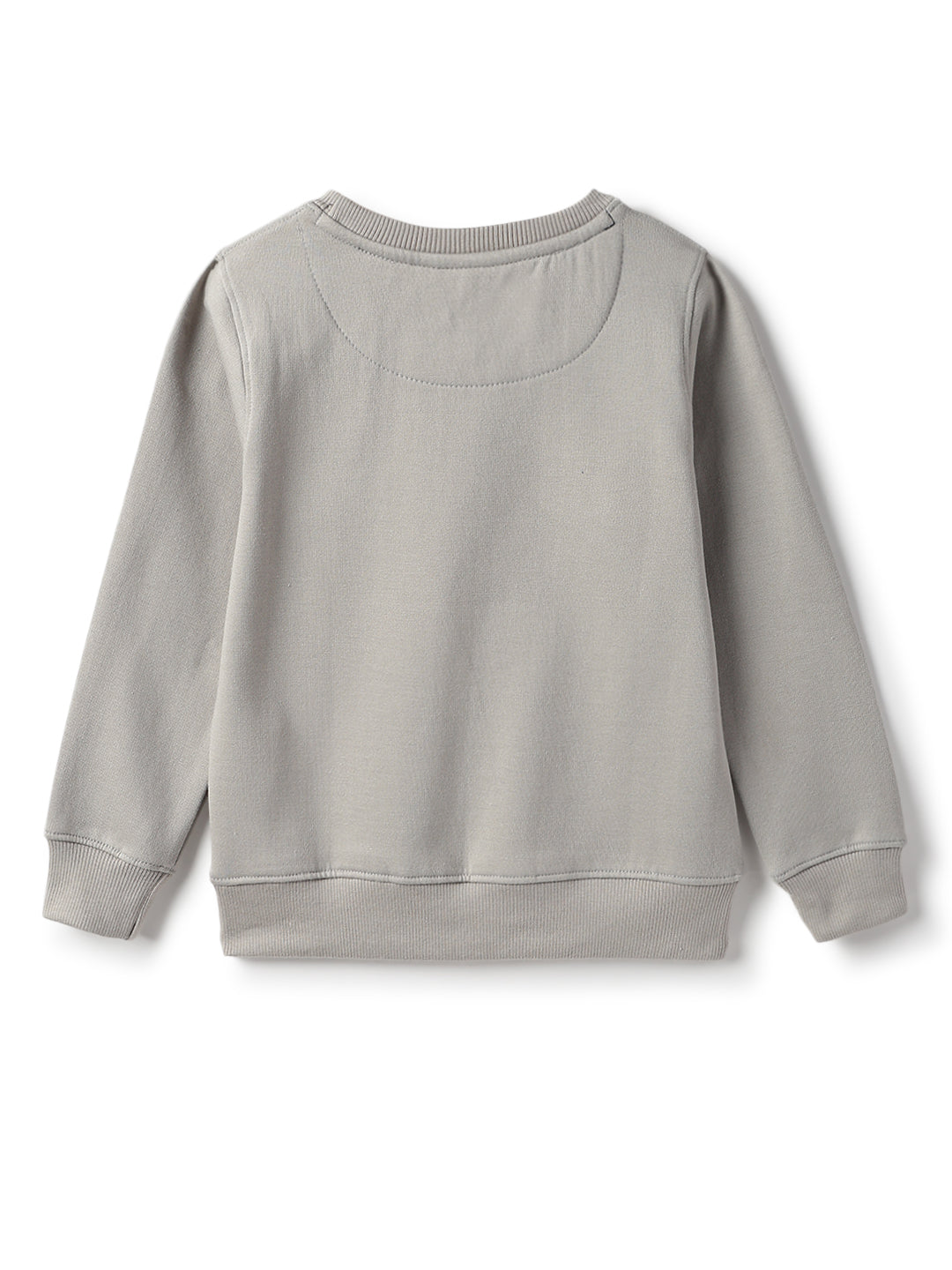 Boys Cotton Poly Grey Printed Sweatshirt