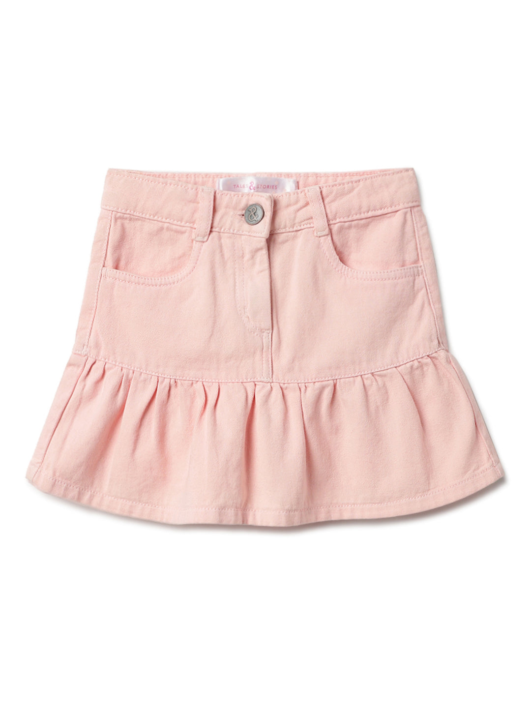 Girls Stylish Pink Cotton Skirt
