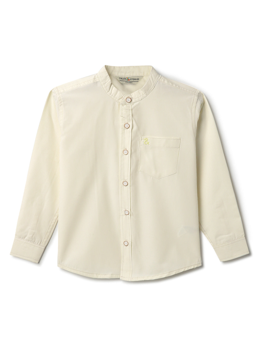 Boys Cream Cotton Striped Shirt