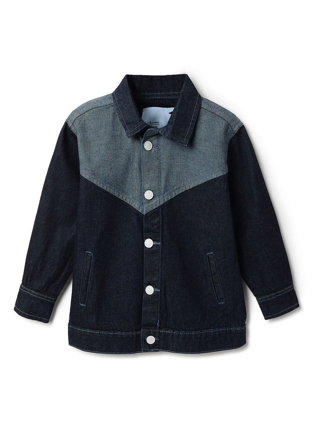 Boys Blue Denim Cotton Washed Full Sleeve Jacket