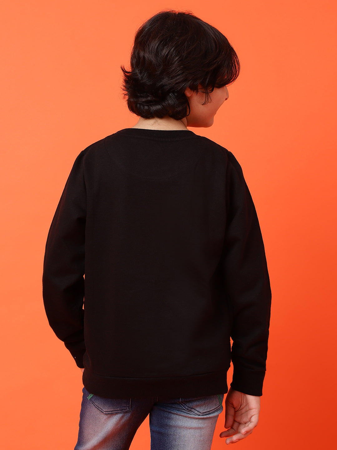 Boys Black Printed Sweatshirt