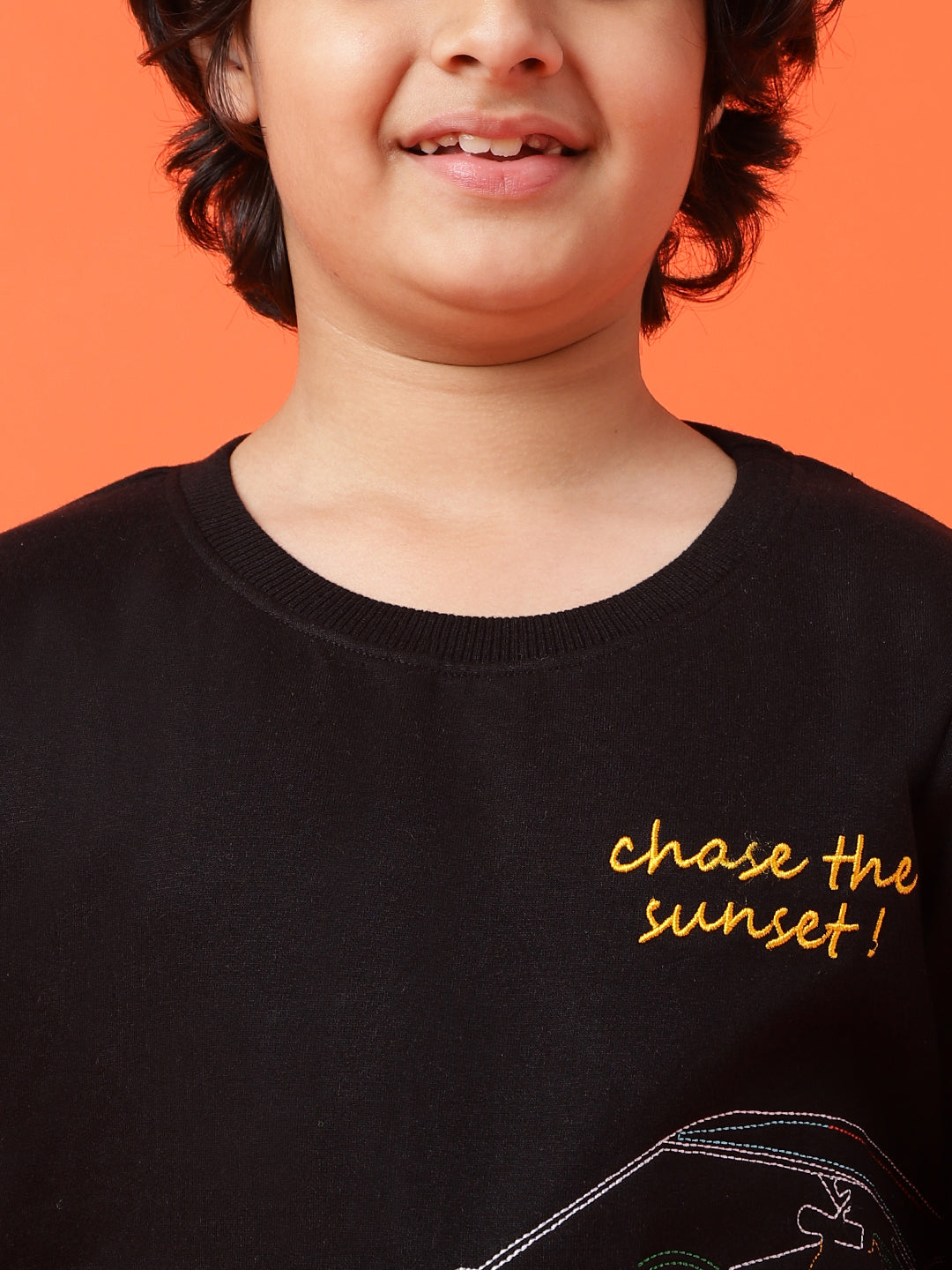 Boys Black Printed Sweatshirt