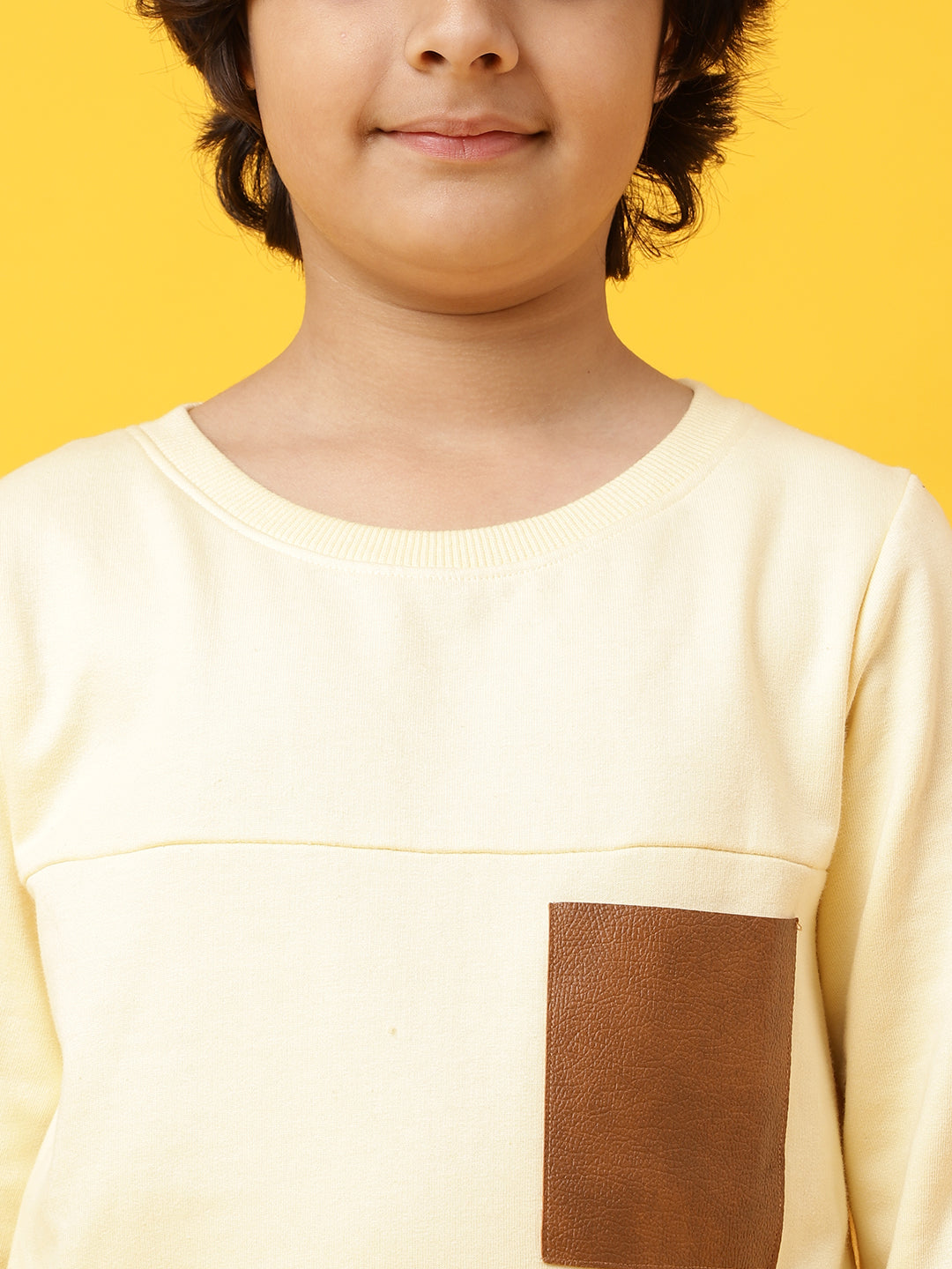 Boys Off White Cotton Printed Sweatshirt