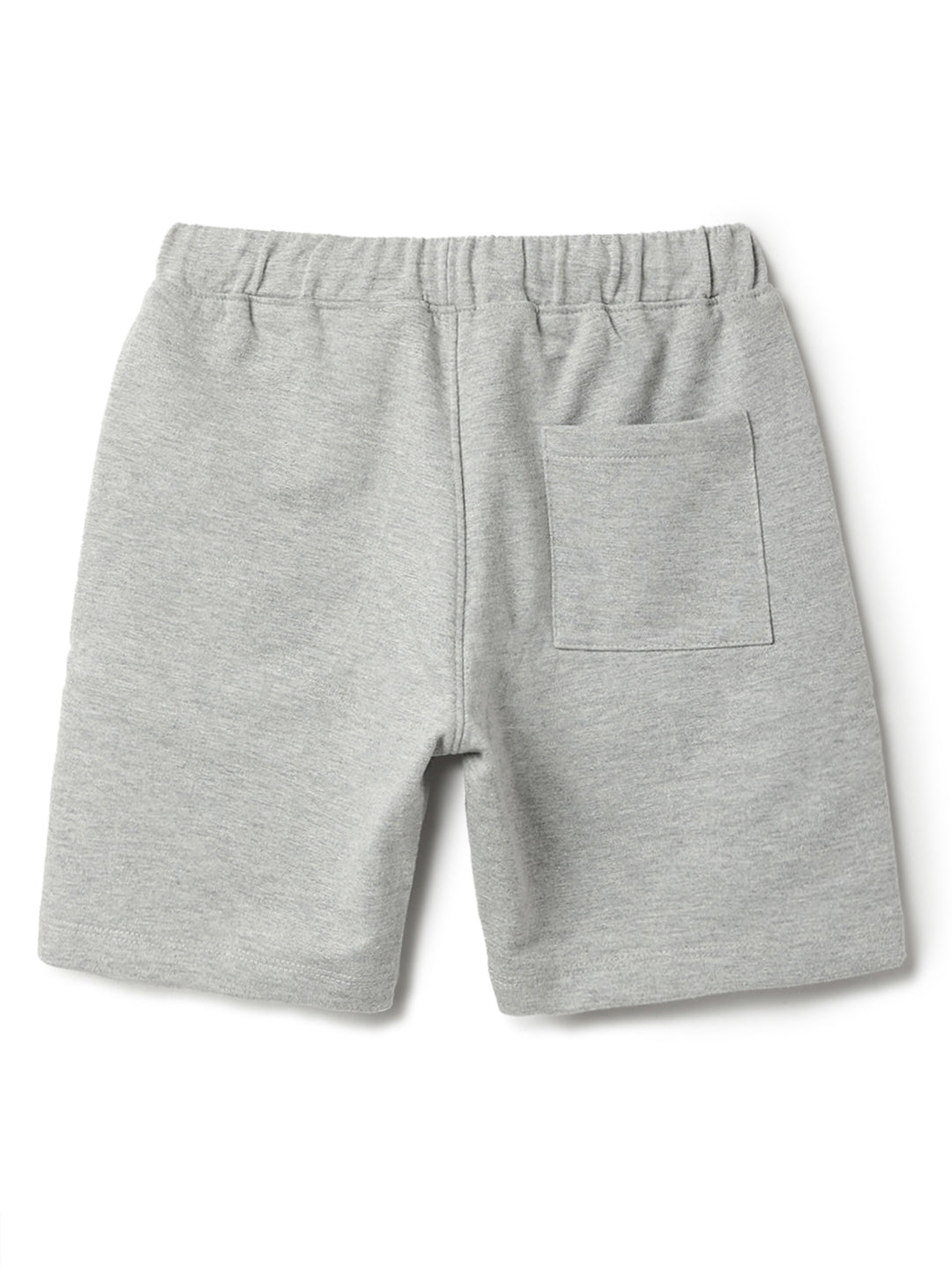 Boys Grey Cotton Poly Printed Bermuda Shorts