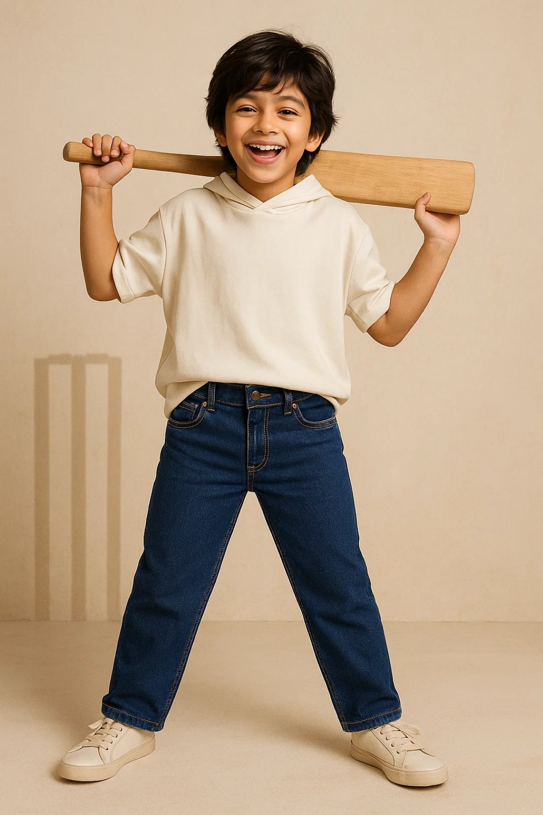 Boys Dark Blue Cotton Slim Fit Jeans