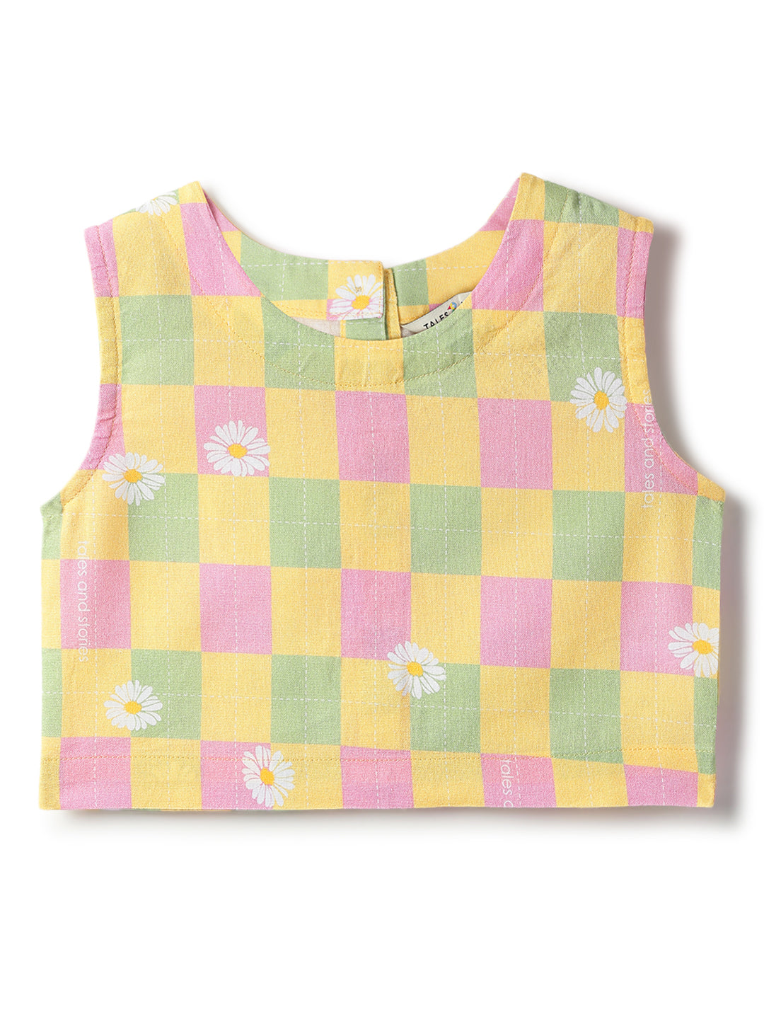 Girls Cotton Yellow Printed Top & Pants Co-ord Set