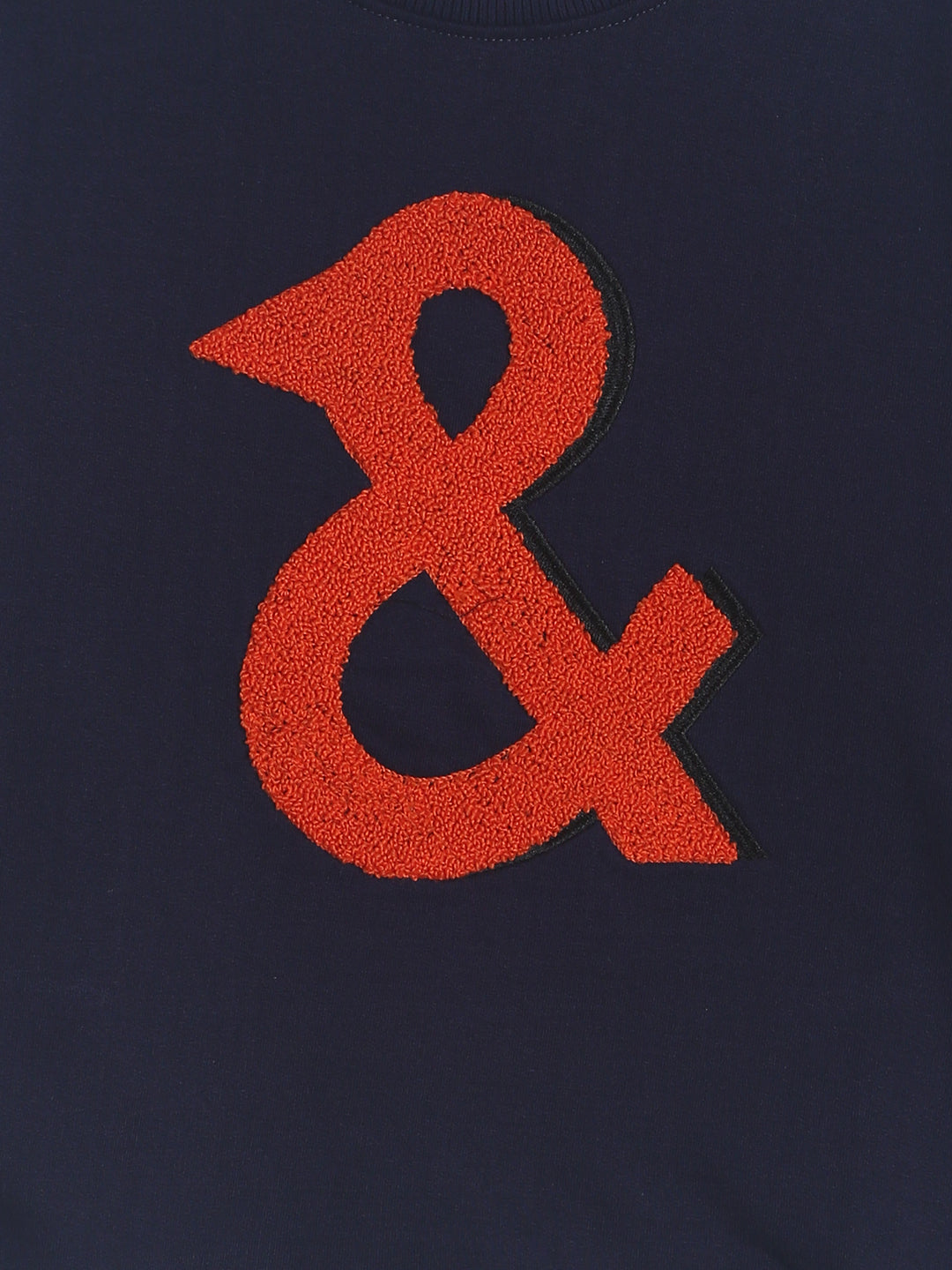 Boys Navy Blue Cotton Embroidered Sweatshirt