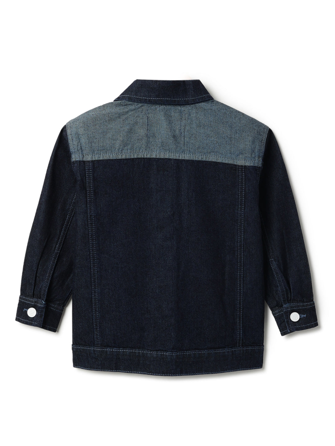 Boys Blue Denim Cotton Washed Full Sleeve Jacket