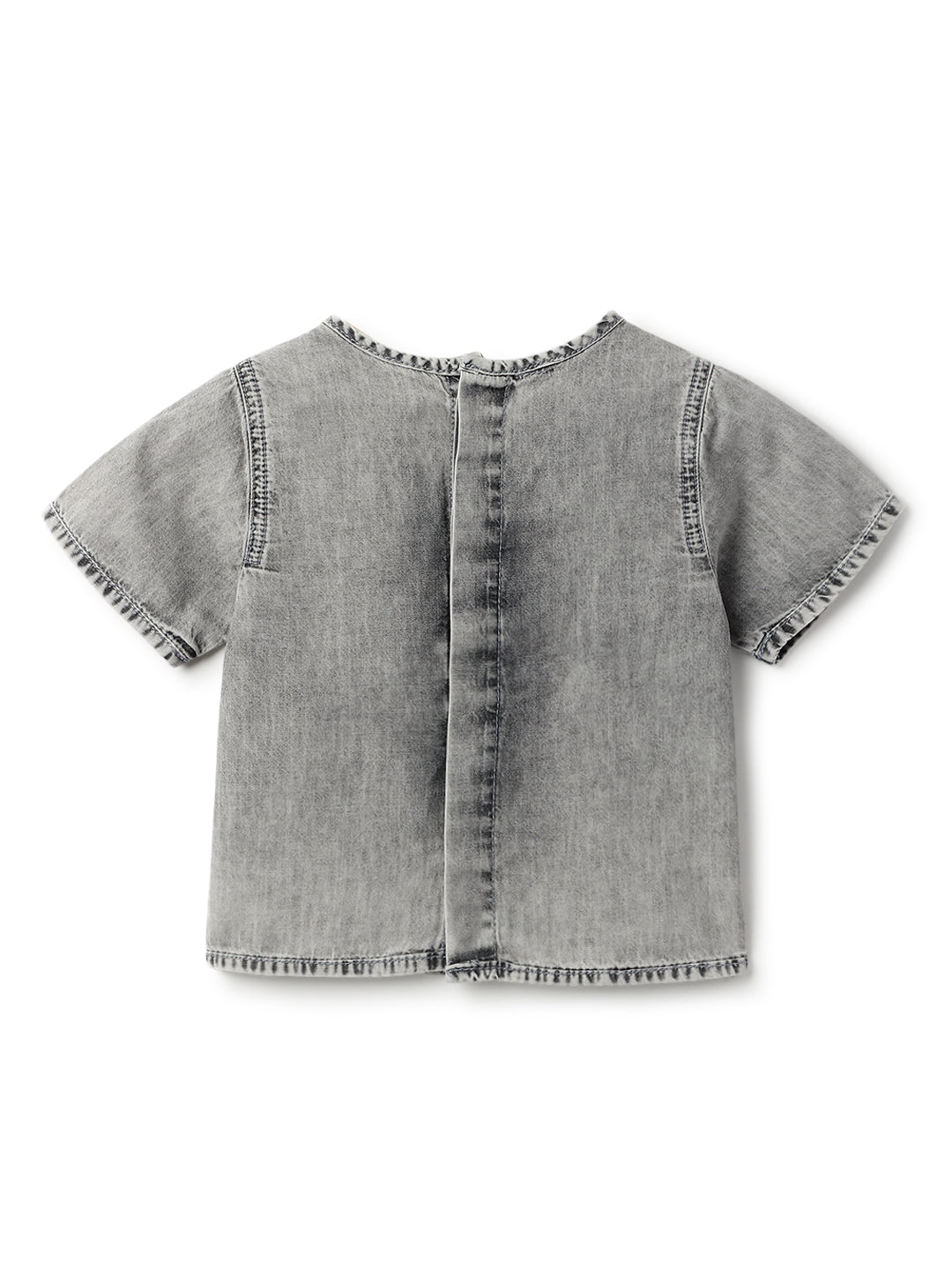 Girls Grey Sequin Embroidery Cotton