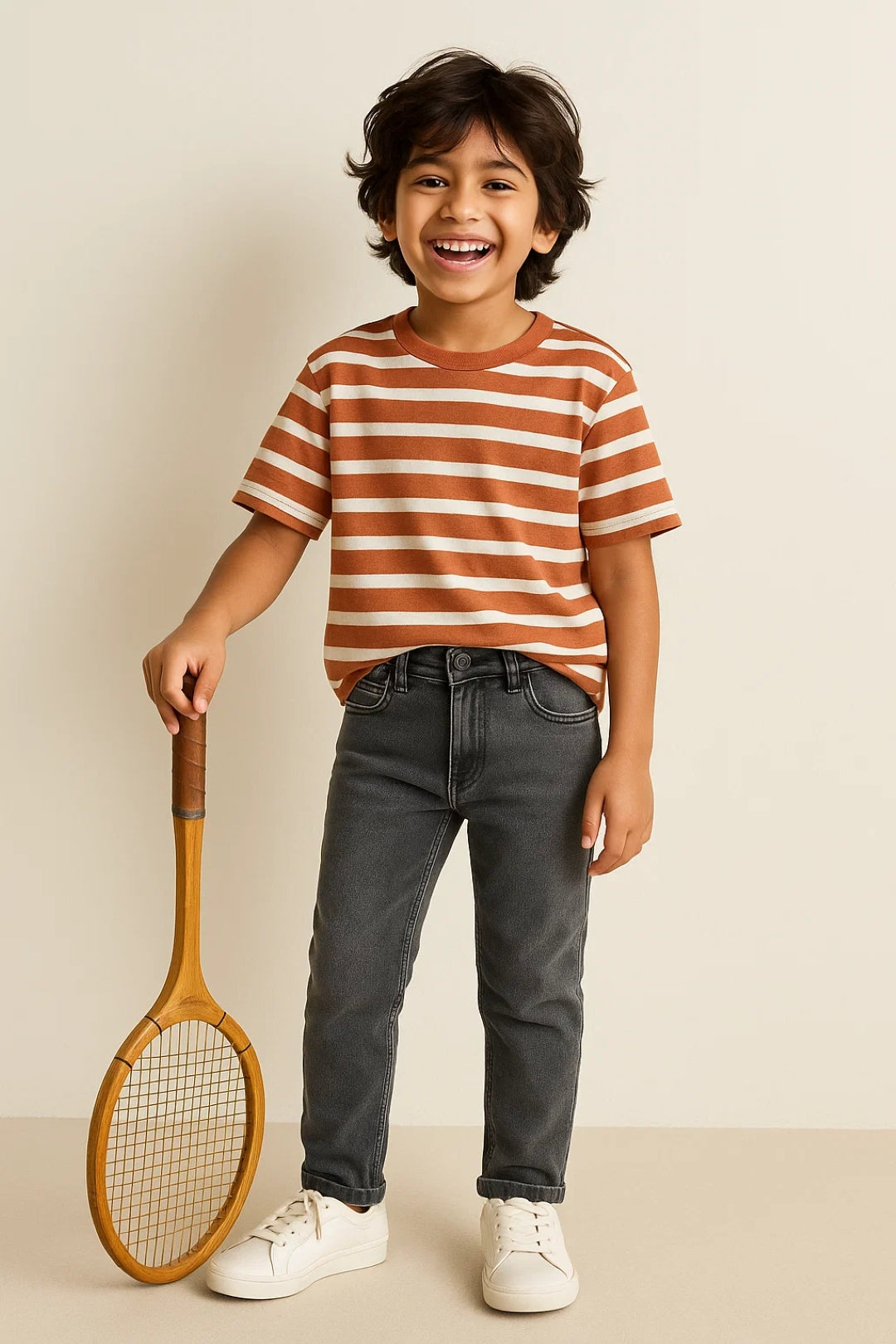 Boys Charcoal Grey Casual Jeans