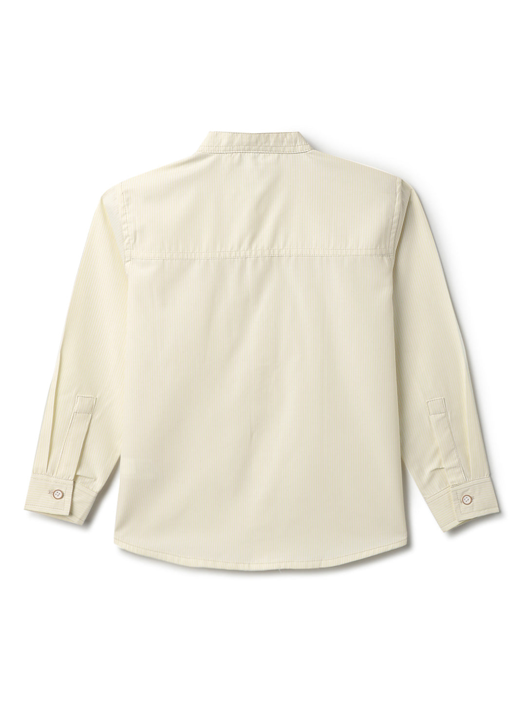 Boys Cream Cotton Striped Shirt