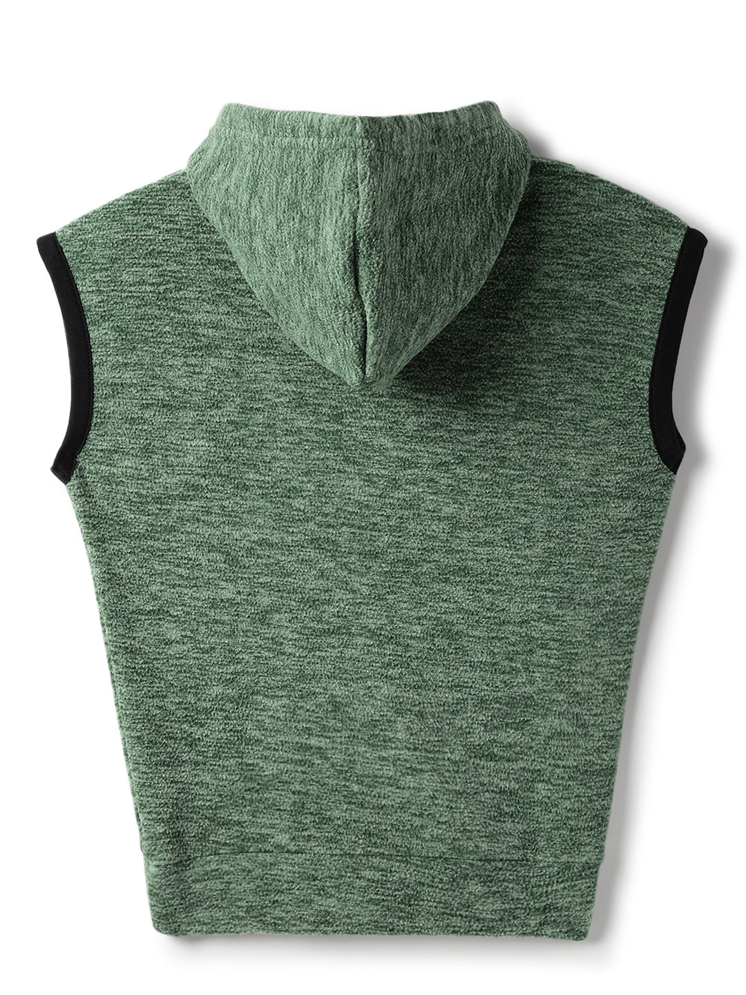 Boys & Girls Polyester Green Sleeveless Hoodie