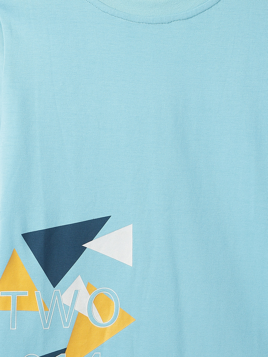 Boys Sky Blue Printed T-Shirt