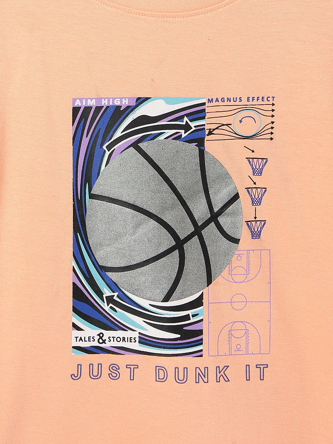 Boys Light Pink Cotton Printed T shirt