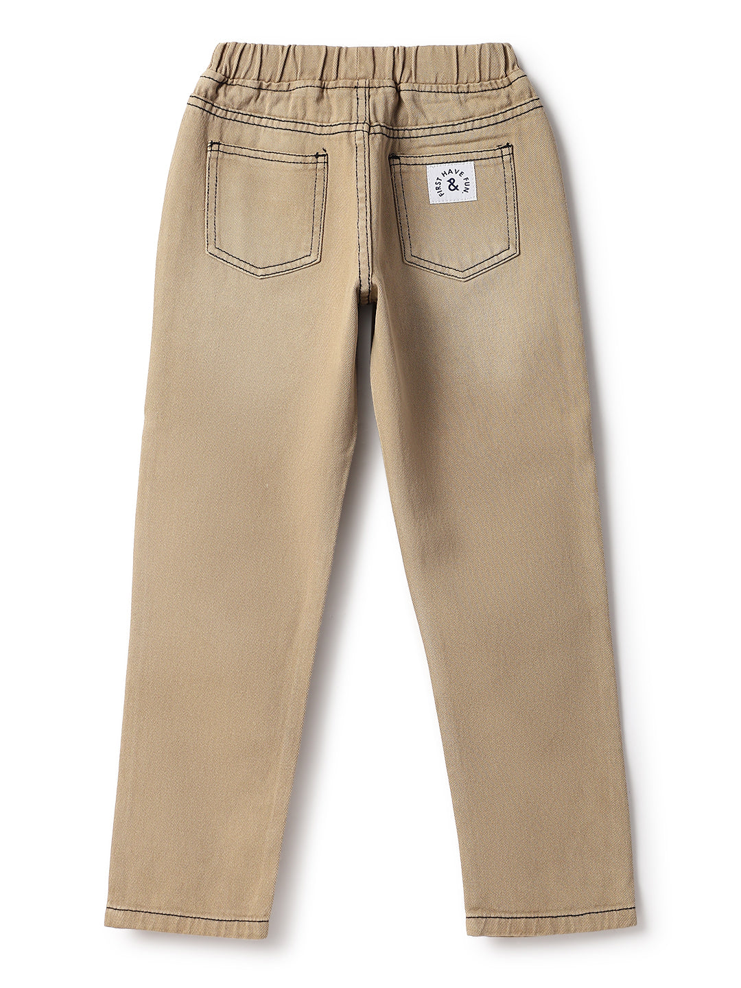 Boys Khakhi Cotton Washed Balloon fit Trouser