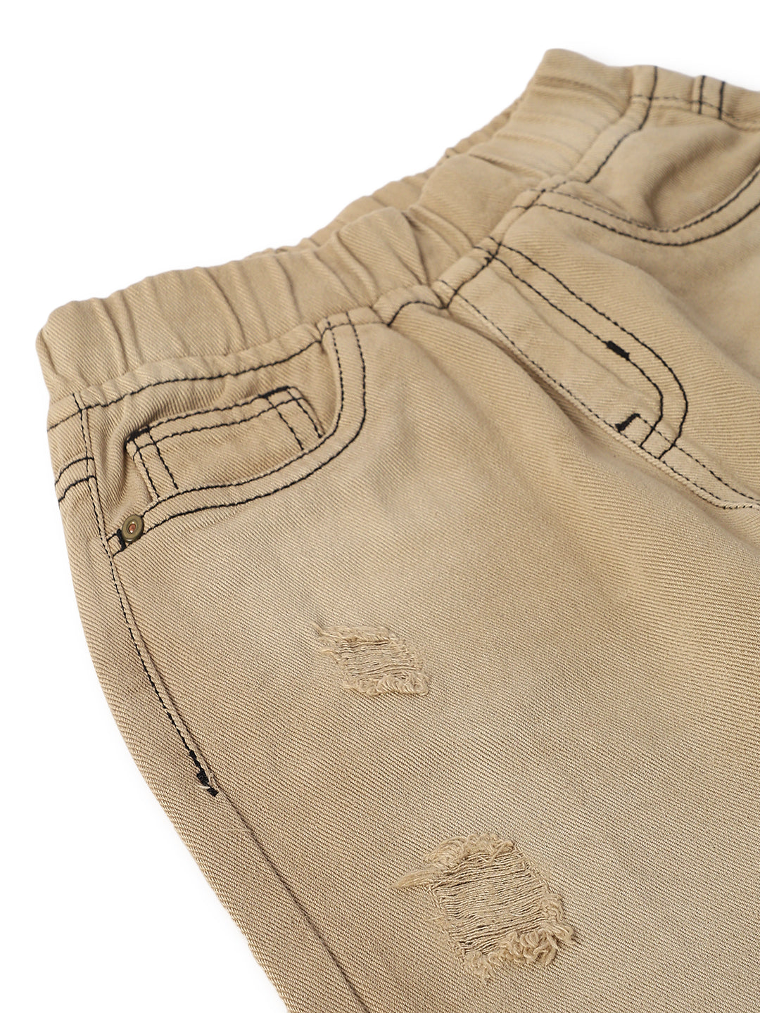 Boys Khakhi Cotton Washed Balloon fit Trouser