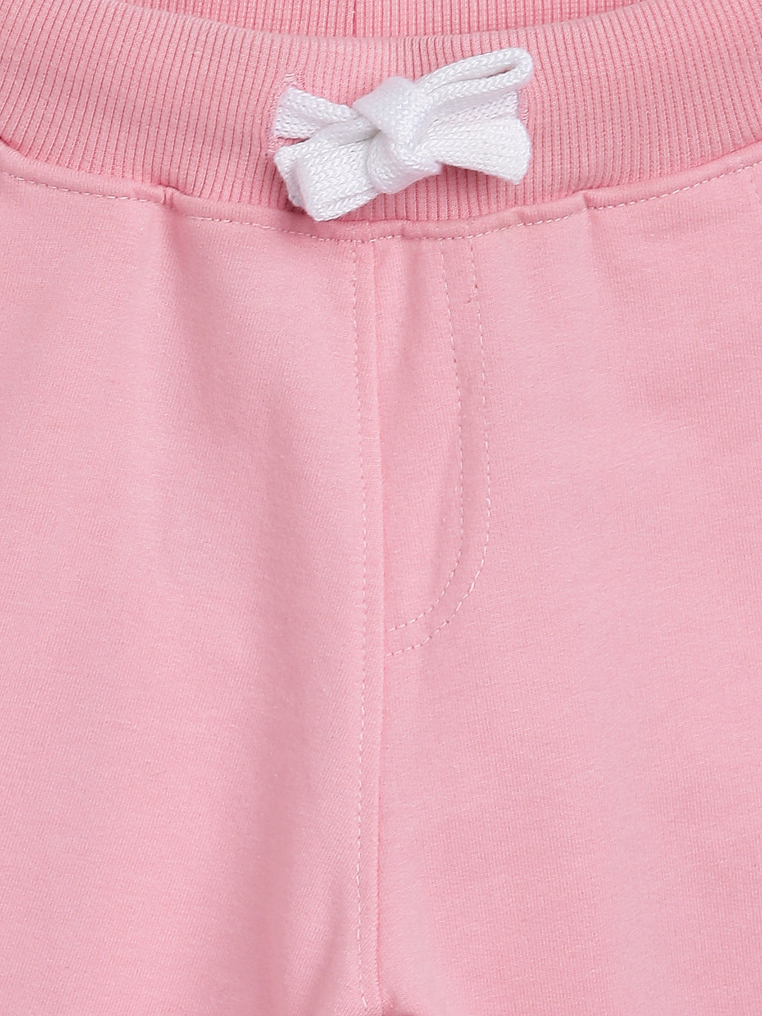 Girls Pink Cotton Joggers