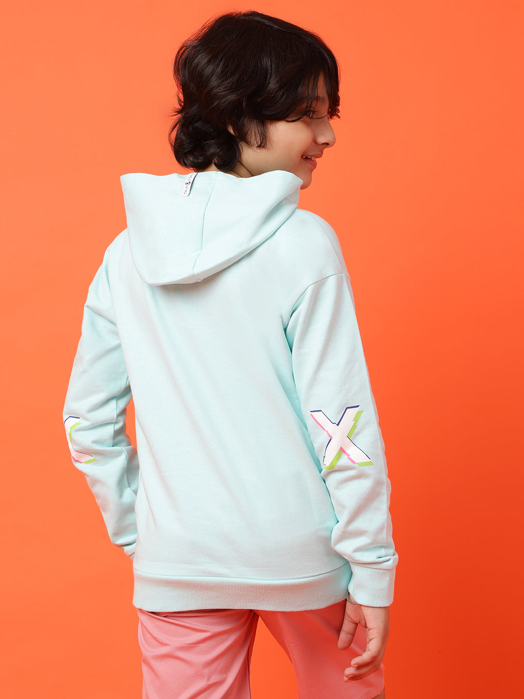 Boys Blue Printed Sweatshirt