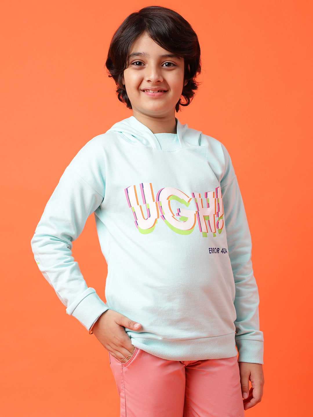 Boys Blue Printed Sweatshirt