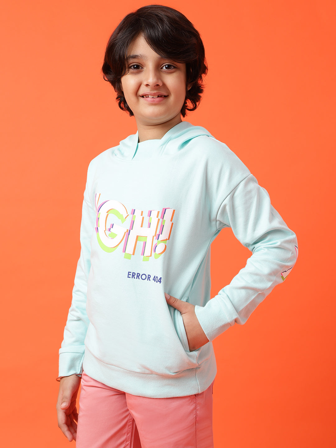 Boys Blue Printed Sweatshirt