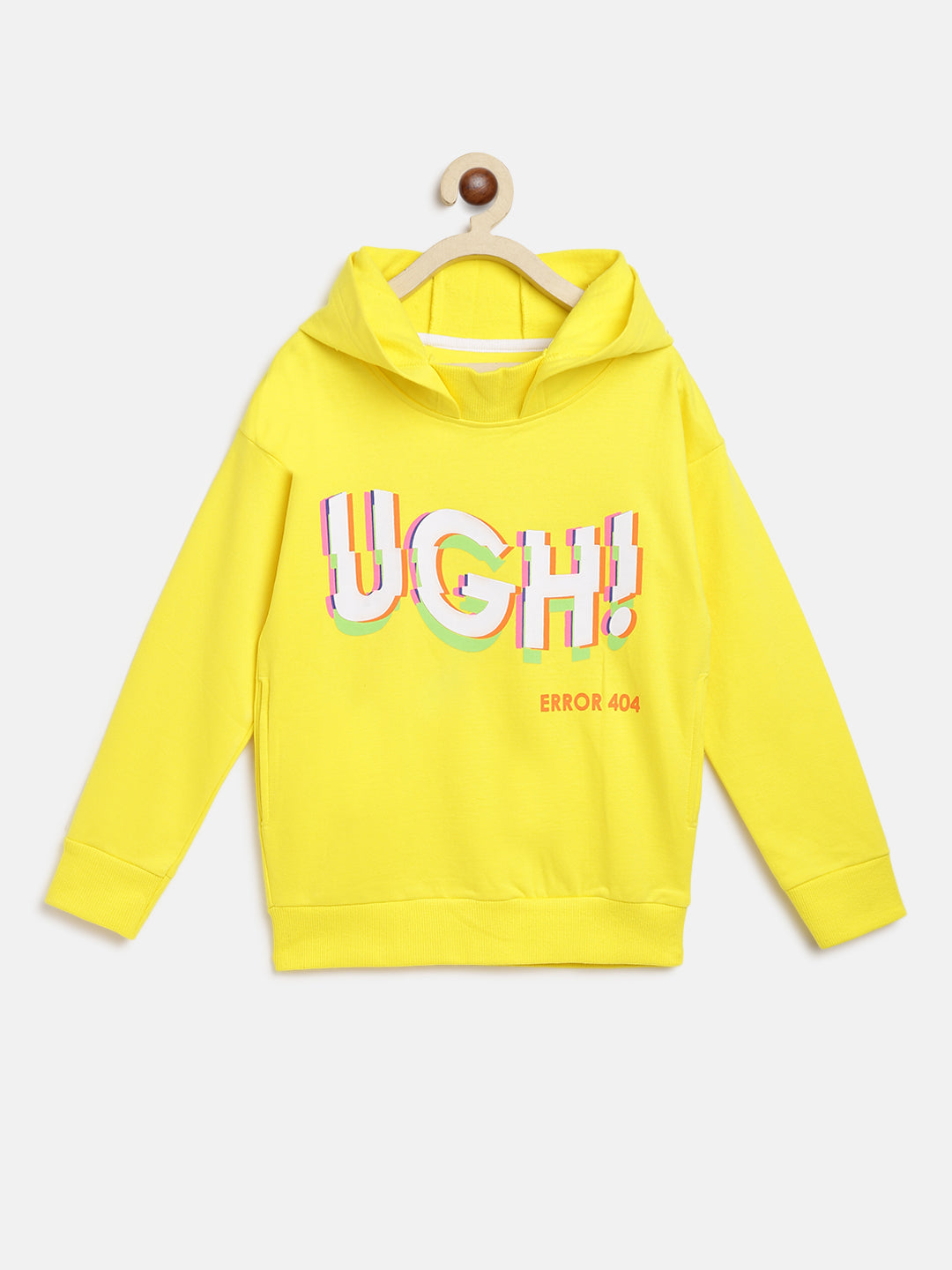 Girls Yellow Printed Sweatshirt