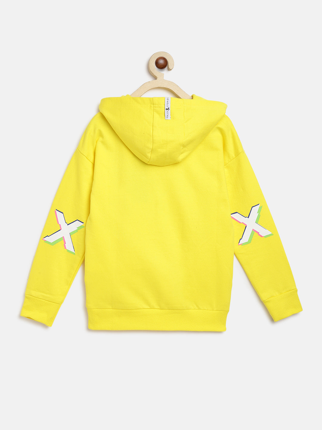 Girls Yellow Printed Sweatshirt
