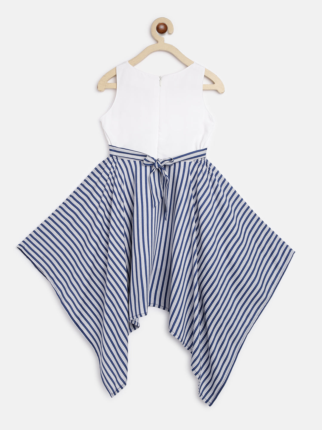 Girls Striped Casual Dress With Hat