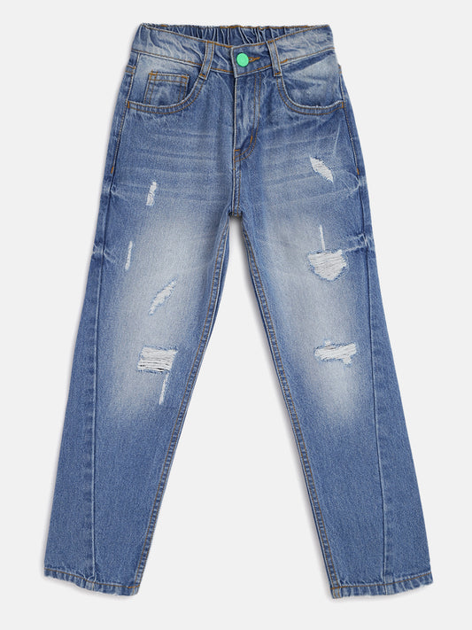 Girls Slim Fit Distressed Jeans