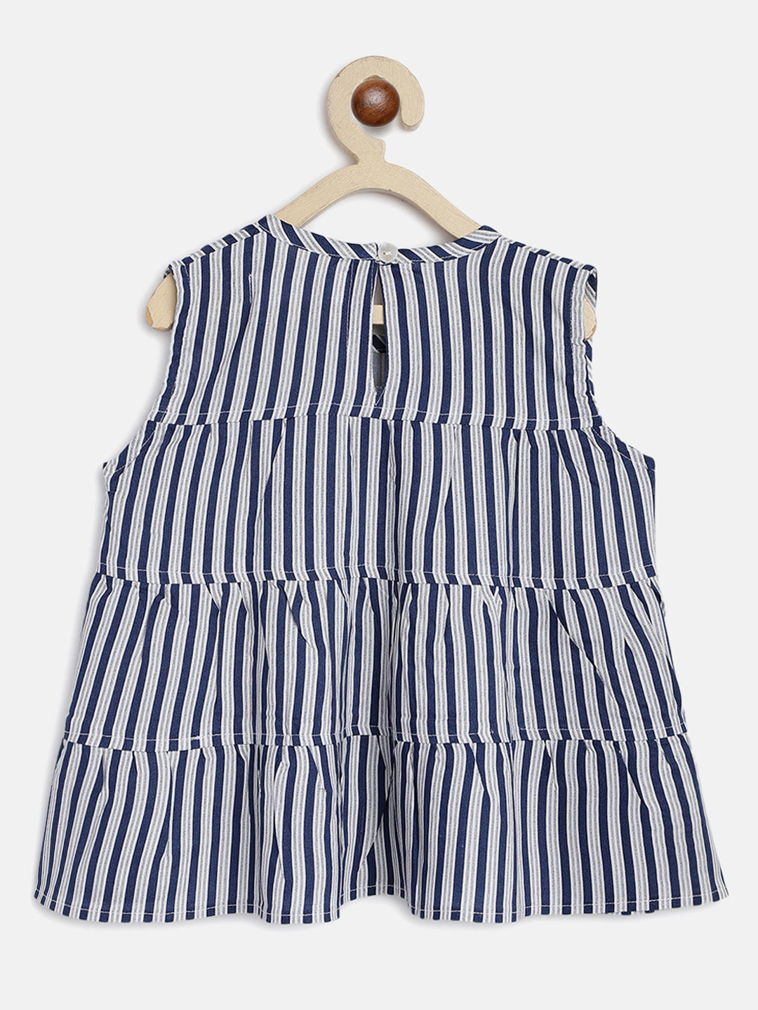 Girls Blue Stripe Rayon Top